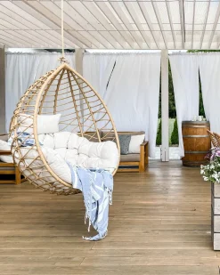 Nojatuolit<Beliani Riipputuoli Jalustalla Polyrottinki Luonnonvari Arsita