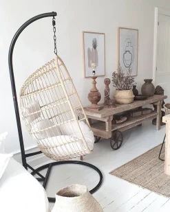 Flash Sale Beliani Riipputuoli Jalustalla Polyrottinki Luonnonvari Casoli