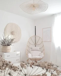 Flash Sale Beliani Riipputuoli Jalustalla Polyrottinki Luonnonvari Casoli