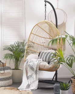 Flash Sale Beliani Riipputuoli Jalustalla Polyrottinki Luonnonvari Casoli