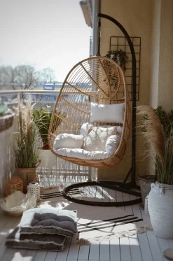 Flash Sale Beliani Riipputuoli Jalustalla Polyrottinki Luonnonvari Casoli