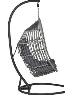 Nojatuolit<Beliani Riipputuoli Jalustalla Polyrottinki Tummanharmaa Sesia