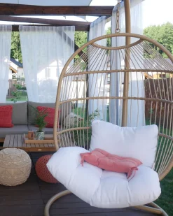 Nojatuolit<Beliani Riipputuoli Jalustalla Polyrottinki Luonnonvari Alba