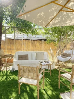 Nojatuolit<Beliani Riipputuoli Jalustalla Polyrottinki Luonnonvari Alba