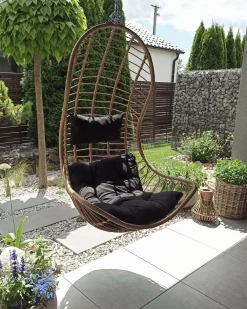 Nojatuolit<Beliani Riipputuoli Jalustalla Polyrottinki Luonnonvari Pineto