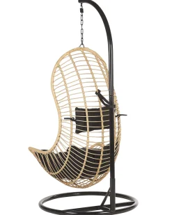 Nojatuolit<Beliani Riipputuoli Jalustalla Polyrottinki Luonnonvari Pineto