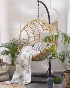 Nojatuolit<Beliani Riipputuoli Jalustalla Polyrottinki Luonnonvari Aspio