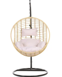 Nojatuolit<Beliani Riipputuoli Jalustalla Polyrottinki Luonnonvari Aspio