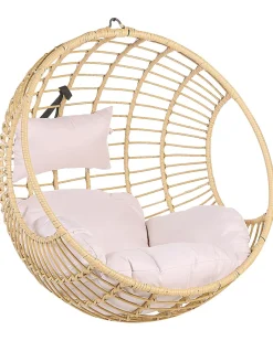 Nojatuolit<Beliani Riipputuoli Jalustalla Polyrottinki Luonnonvari Aspio