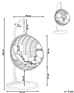 Nojatuolit<Beliani Riipputuoli Jalustalla Polyrottinki Luonnonvari Aspio
