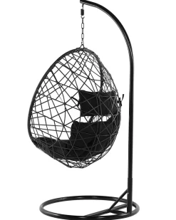 Nojatuolit<Beliani Riipputuoli Jalustalla Polyrottinki Musta Alatri