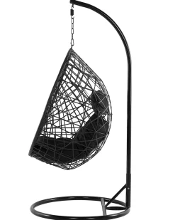 Nojatuolit<Beliani Riipputuoli Jalustalla Polyrottinki Musta Alatri