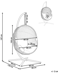Cheap Beliani Riipputuoli Jalustalla Polyrottinki Beige Acri