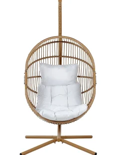 Cheap Beliani Riipputuoli Jalustalla Polyrottinki Beige Acri