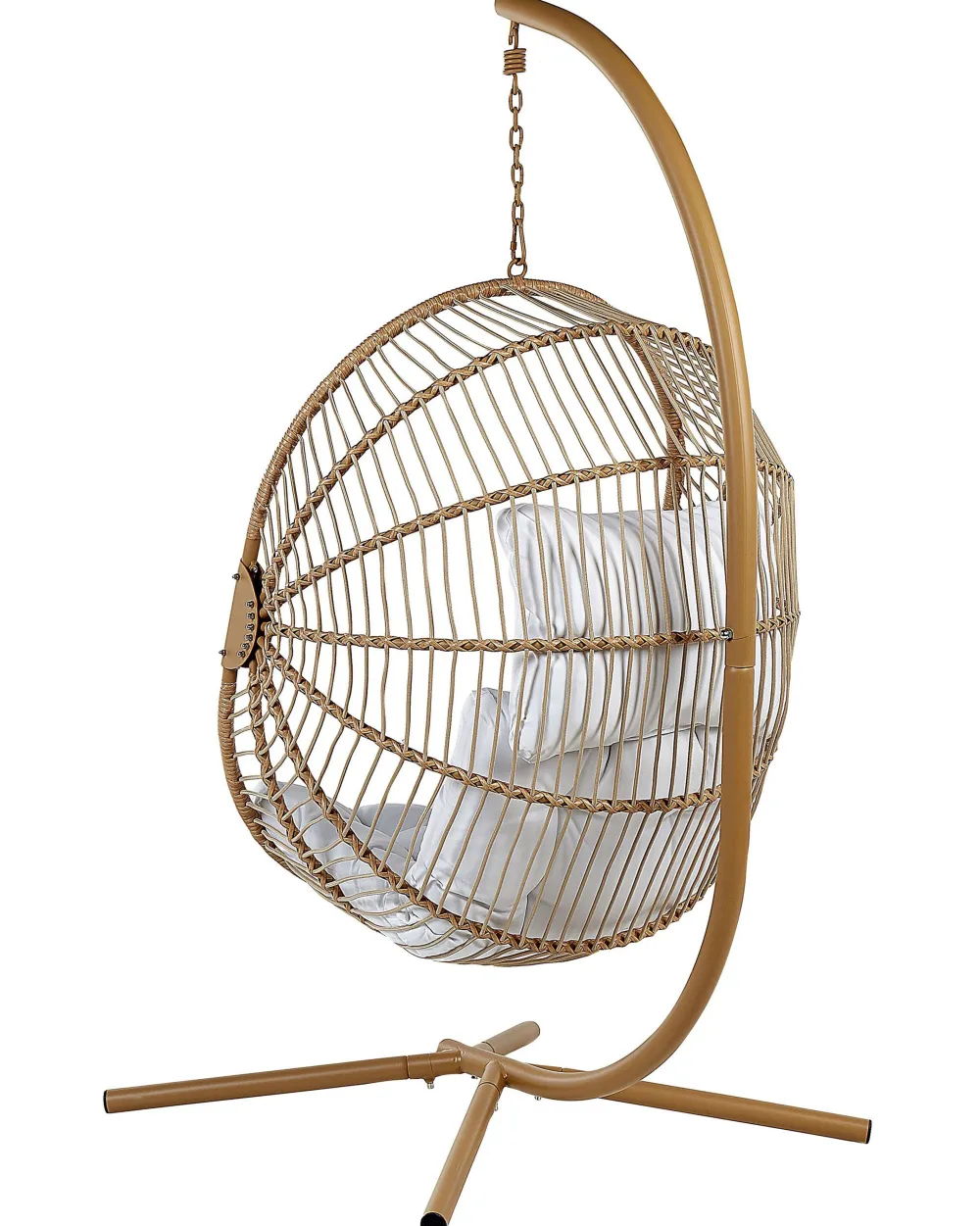 Cheap Beliani Riipputuoli Jalustalla Polyrottinki Beige Acri