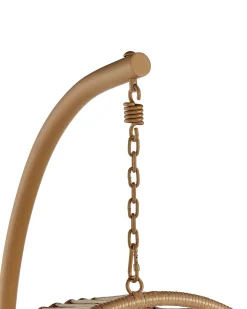 Cheap Beliani Riipputuoli Jalustalla Polyrottinki Beige Acri