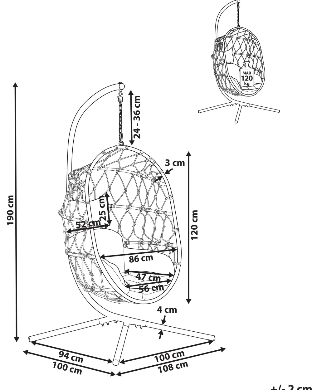 Ulkokalusteet<Beliani Riipputuoli Jalustalla Teras Valkoinen Adria