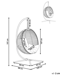 Nojatuolit<Beliani Riipputuoli Jalustalla Teras Valkoinen Arco