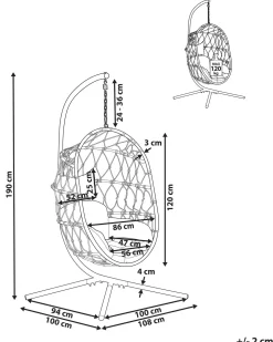 Nojatuolit<Beliani Riipputuoli Jalustalla Teras Beige Adria