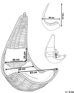Ulkokalusteet<Beliani Riipputuoli Polyrottinki Luonnonvari Atri Ii