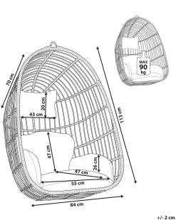 Nojatuolit<Beliani Riipputuoli Polyrottinki Luonnonvari Casoli