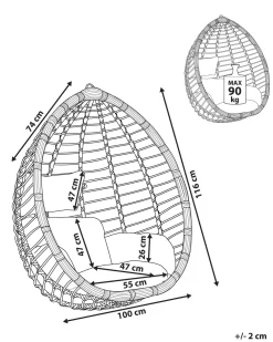 Nojatuolit<Beliani Riipputuoli Polyrottinki Harmaa Tollo