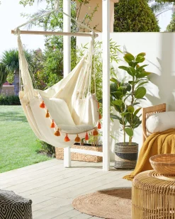 Nojatuolit<Beliani Riipputuoli Puuvilla Beige Varena