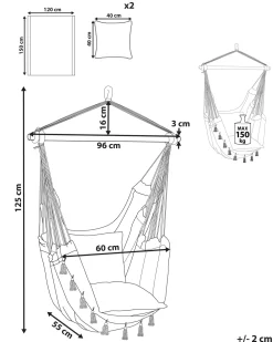 Nojatuolit<Beliani Riipputuoli Puuvilla Beige Varena