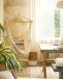 Discount Beliani Riipputuoli Puuvilla Beige Bonea