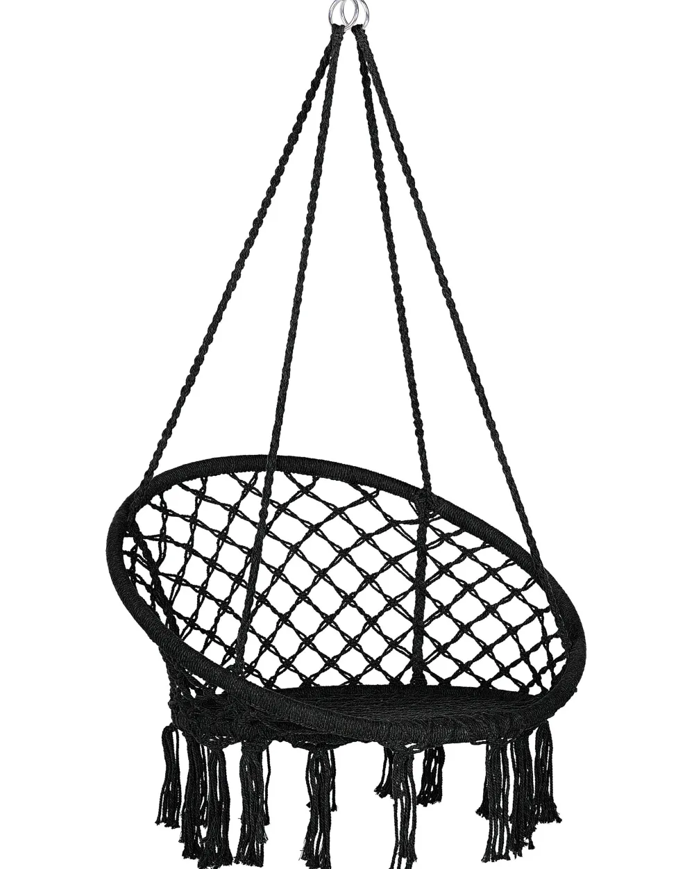 Nojatuolit<Beliani Riipputuoli Puuvilla Musta Gabella