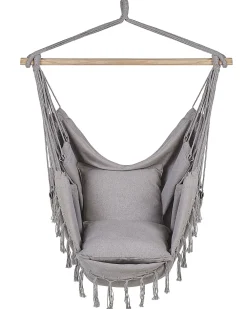 Nojatuolit<Beliani Riipputuoli Puuvilla Vaaleanharmaa Bonea