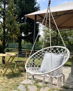 Nojatuolit<Beliani Riipputuoli Puuvilla Valkoinen Gabella