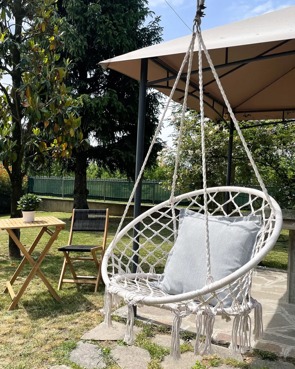 Nojatuolit<Beliani Riipputuoli Puuvilla Valkoinen Gabella