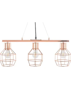 Valaisimet<Beliani Riippuvalaisin 3 Polttimoa Metalli Kupari Orne