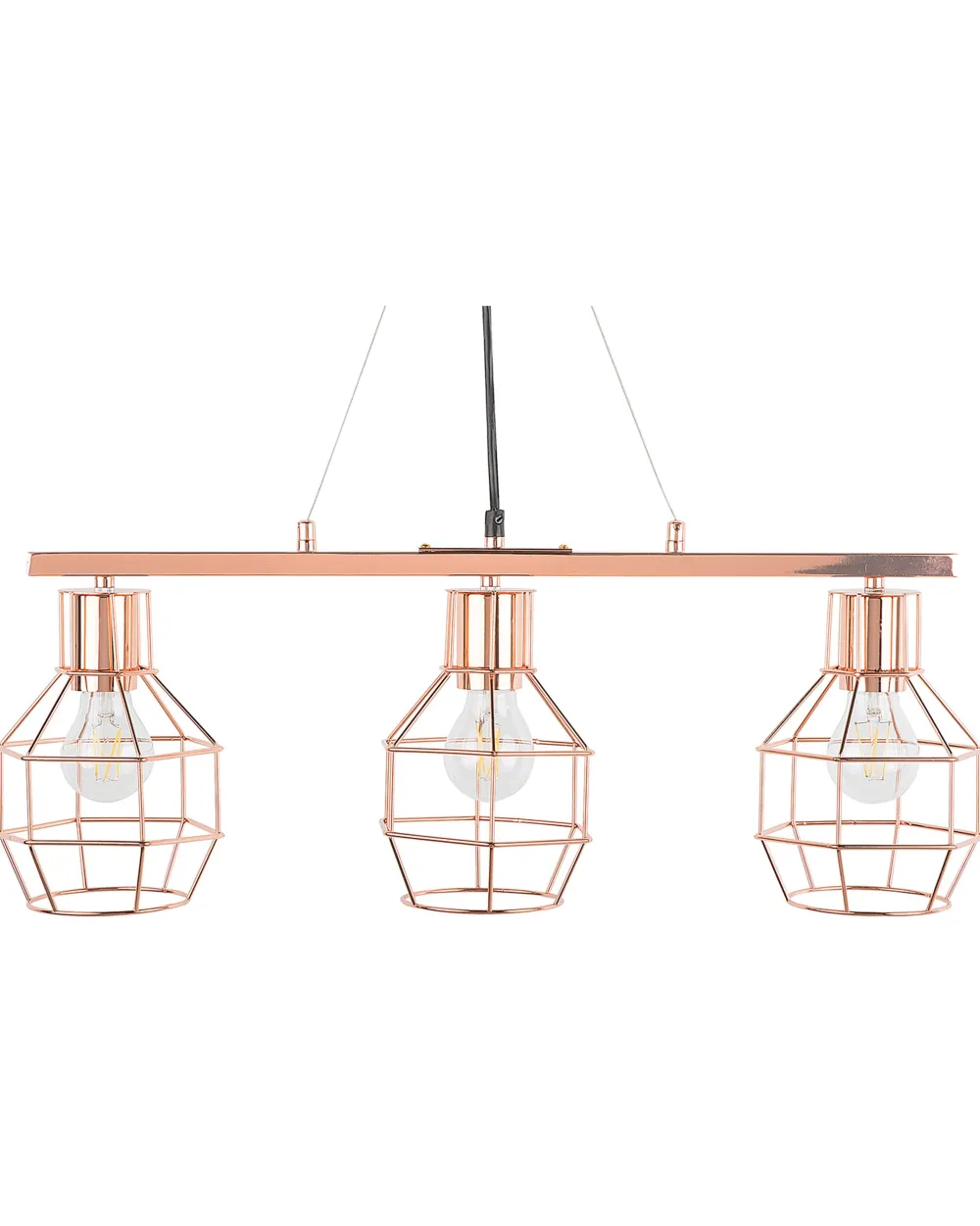 Valaisimet<Beliani Riippuvalaisin 3 Polttimoa Metalli Kupari Orne