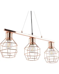 Valaisimet<Beliani Riippuvalaisin 3 Polttimoa Metalli Kupari Orne