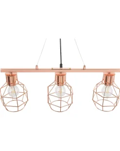 Valaisimet<Beliani Riippuvalaisin 3 Polttimoa Metalli Kupari Orne