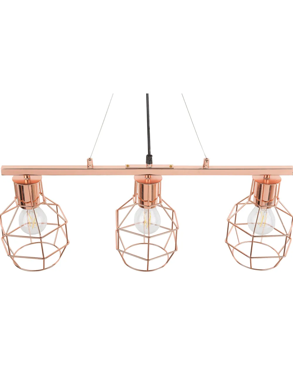 Valaisimet<Beliani Riippuvalaisin 3 Polttimoa Metalli Kupari Orne