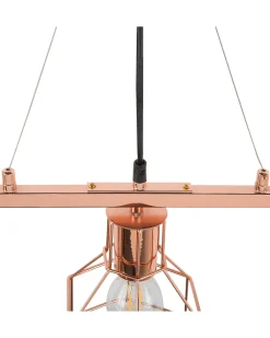 Valaisimet<Beliani Riippuvalaisin 3 Polttimoa Metalli Kupari Orne