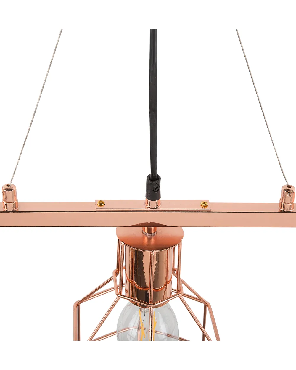 Valaisimet<Beliani Riippuvalaisin 3 Polttimoa Metalli Kupari Orne