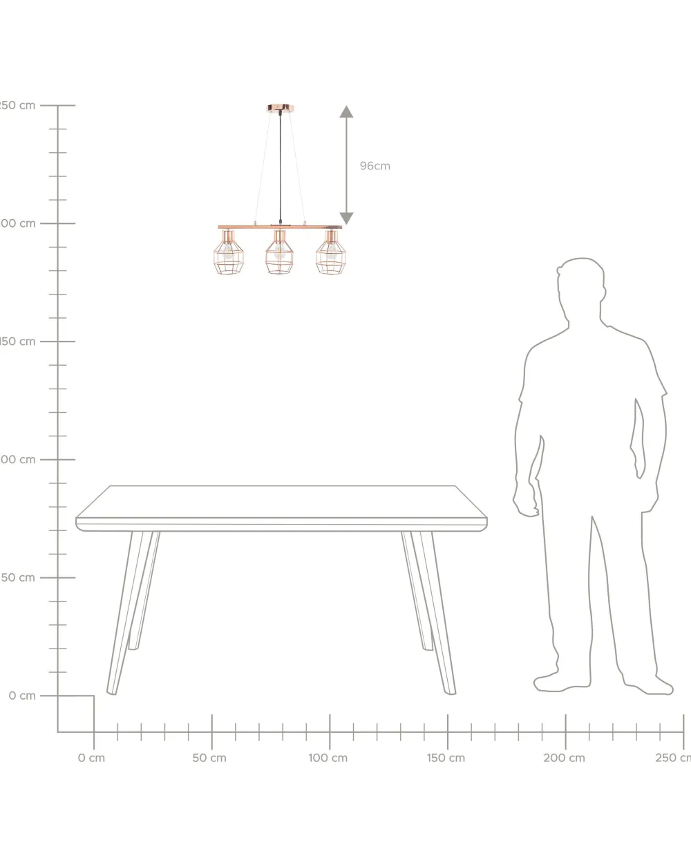 Valaisimet<Beliani Riippuvalaisin 3 Polttimoa Metalli Kupari Orne