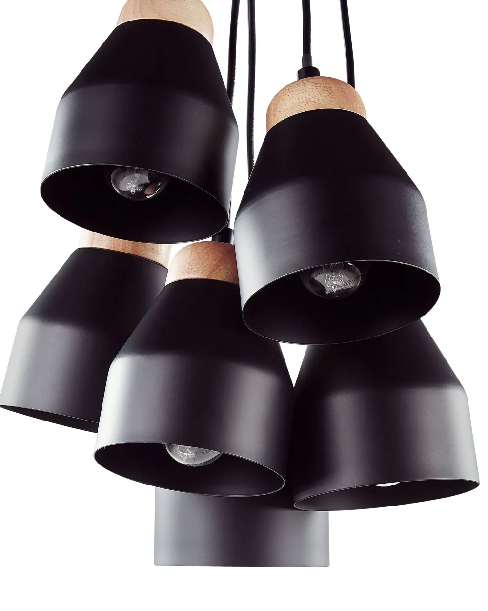 Valaisimet<Beliani Riippuvalaisin 6 Polttimoa Metalli Musta Cestos