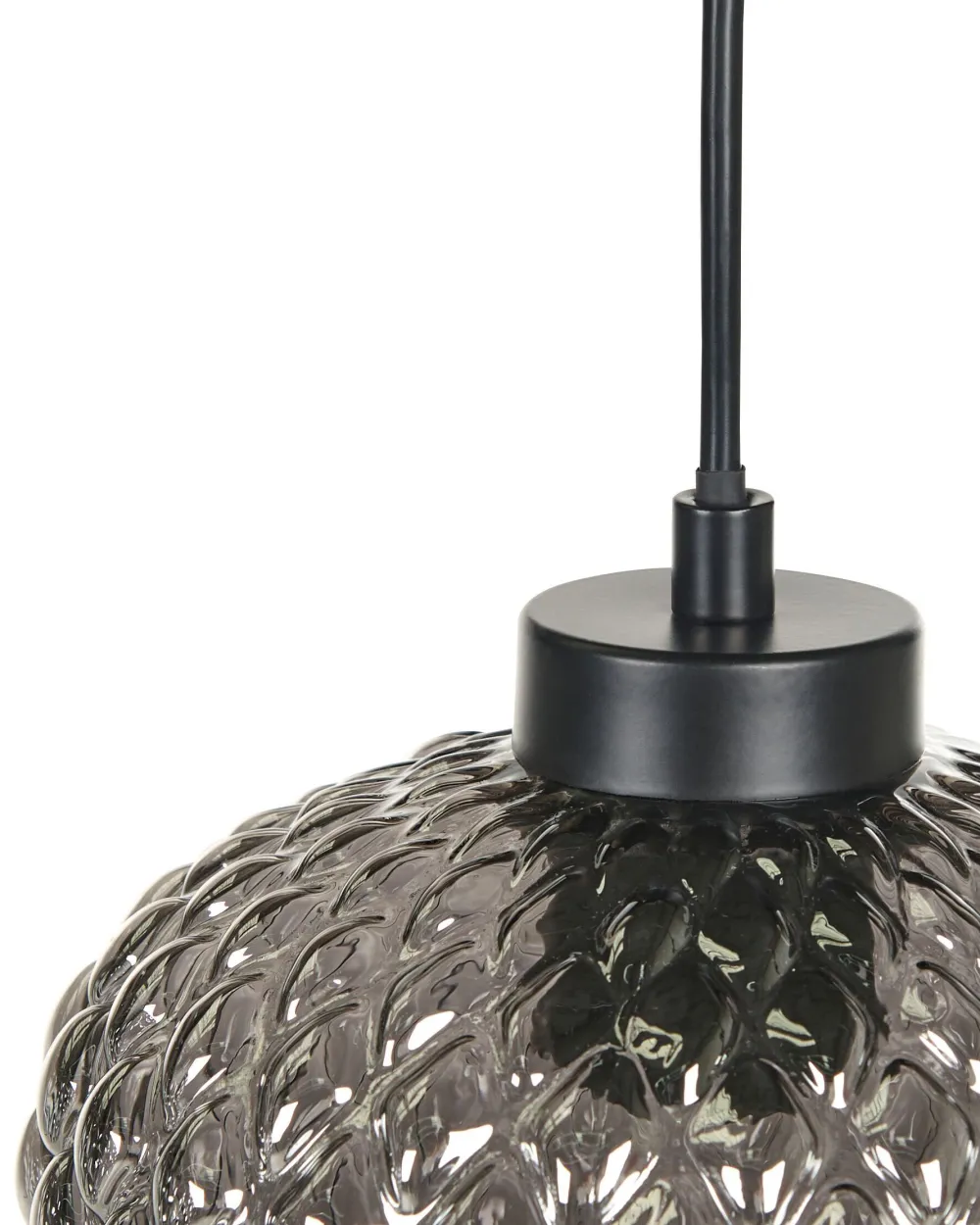 Sale Beliani Riippuvalaisin 3 Polttimoa Lasi Harmaa Sherry