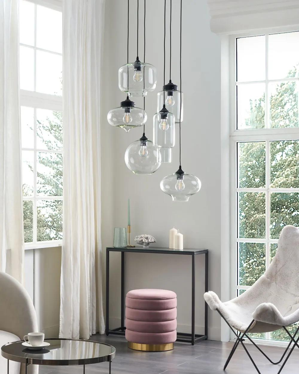 Valaisimet<Beliani Riippuvalaisin 6 Polttimoa Lasi Kirkas Bemboka