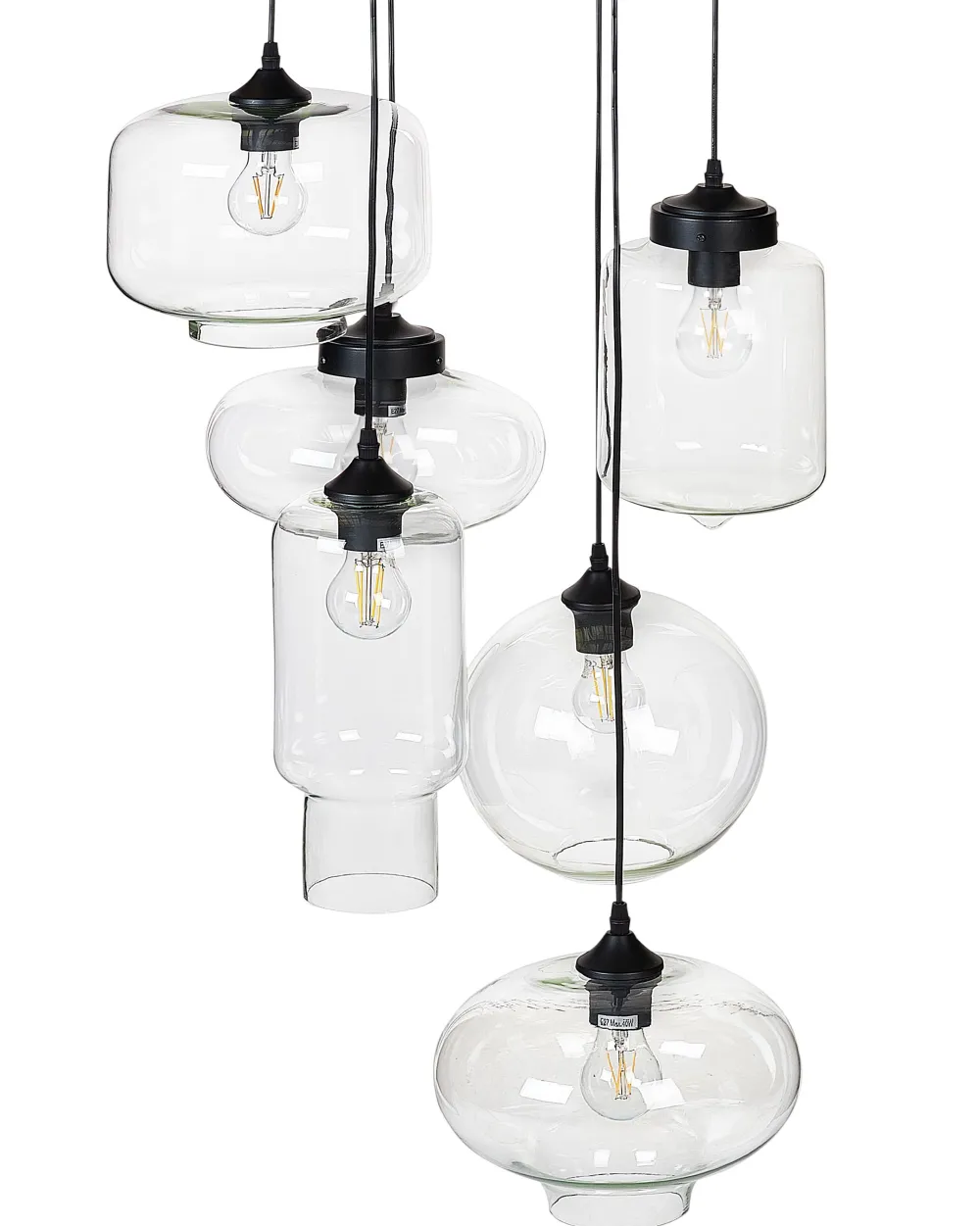 Valaisimet<Beliani Riippuvalaisin 6 Polttimoa Lasi Kirkas Bemboka