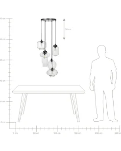Valaisimet<Beliani Riippuvalaisin 6 Polttimoa Lasi Kirkas Bemboka