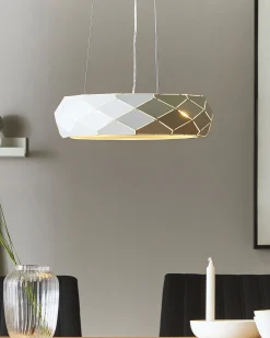 Cheap Beliani Riippuvalaisin 3 Polttimoa Metalli Valkoinen Cesano