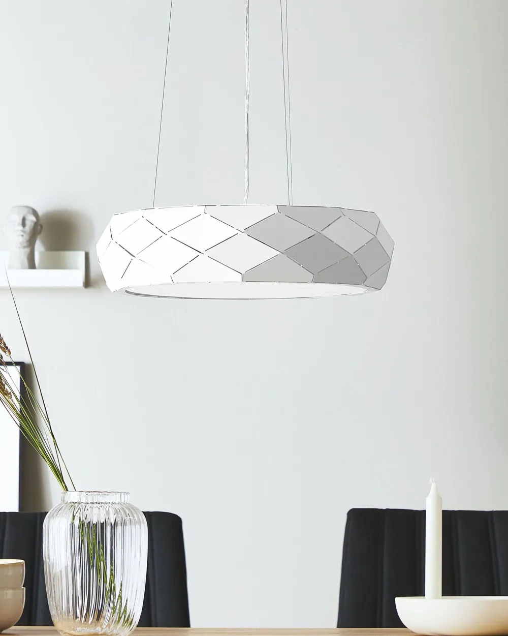 Cheap Beliani Riippuvalaisin 3 Polttimoa Metalli Valkoinen Cesano