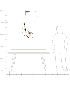 Valaisimet<Beliani Riippuvalaisin 3 Polttimoa Metalli Musta Vomano
