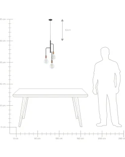 Valaisimet<Beliani Riippuvalaisin 3 Polttimoa Metalli Musta Bogna